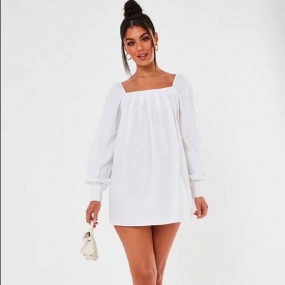 Misguided petite square neck shift dress